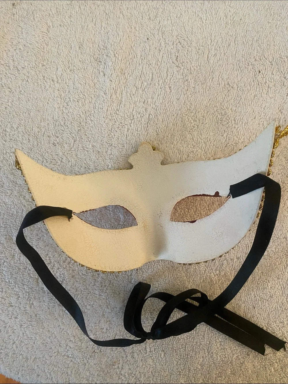 Gold & Coral Venetian Masquerade Mask